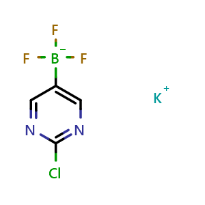 Chemical structure of Potassium (2-Chloro-5-pyrimidinyl)trifluoroborate , CAS 1245906-70-0, AChemBlock X192335