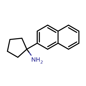 Chemical structure of 1-(2-Naphthyl)cyclopentanamine , CAS 1342766-15-7, AChemBlock X192338