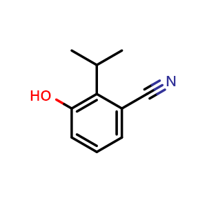 Chemical structure of 3-Hydroxy-2-isopropylbenzonitrile , CAS 1243279-74-4, AChemBlock X192363