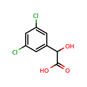Chemical structure of 3,5-Dichloromandelic acid , CAS 35599-94-1, AChemBlock X192382