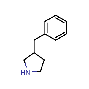 Chemical structure of 3-Benzylpyrrolidine , CAS 170304-83-3, AChemBlock X192387