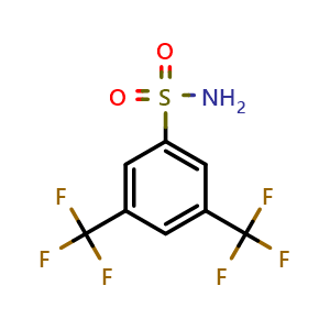 Chemical structure of 3,5-bis(trifluoromethyl)benzene-1-sulfonamide , CAS 39213-22-4, AChemBlock X192390