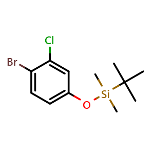 Chemical structure of (4-Bromo-3-chlorophenoxy)(tert-butyl)dimethylsilane , CAS 179120-53-7, AChemBlock X192399