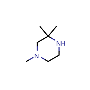 Chemical structure of 1,3,3-trimethylpiperazine , CAS 741288-57-3, AChemBlock X192403