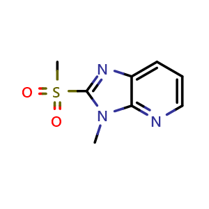 Chemical structure of 3-Methyl-2-(methylsulfonyl)-3H-imidazo[4,5-b]pyridine , CAS 1341039-98-2, AChemBlock X192405