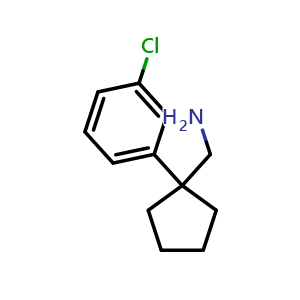 Chemical structure of 1-(3-Chlorophenyl)cyclopentanemethanamine , CAS 933752-65-9, AChemBlock X192411