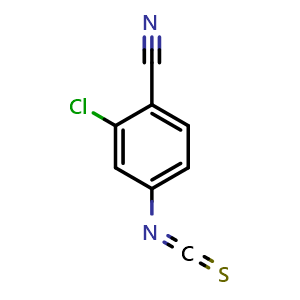 Chemical structure of 2-chloro-4-isothiocyanatobenzonitrile , CAS 21724-83-4, AChemBlock X192415