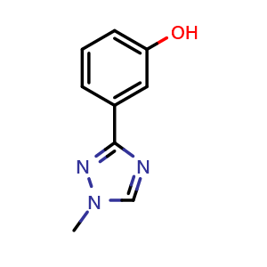 Chemical structure of 3-(1-Methyl-1H-1,2,4-triazol-3-yl)phenol , CAS 1785074-81-8, AChemBlock X192421