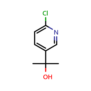 Chemical structure of 2-(6-Chloro-3-pyridyl)-2-propanol , CAS 68700-91-4, AChemBlock X192423