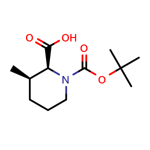 Chemical structure of Cis-3-Methyl-Piperidine-1,2-Dicarboxylic acid 1-Tert-Butyl Ester , CAS 123834-09-3, AChemBlock X192425