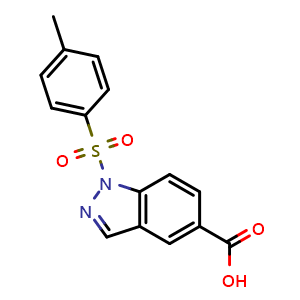 Chemical structure of 1-Tosyl-1H-indazole-5-carboxylic acid , CAS 2007917-31-7, AChemBlock X192426