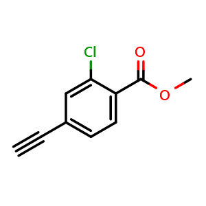 Chemical structure of Methyl 2-Chloro-4-ethynylbenzoate , CAS 1224640-19-0, AChemBlock X192427