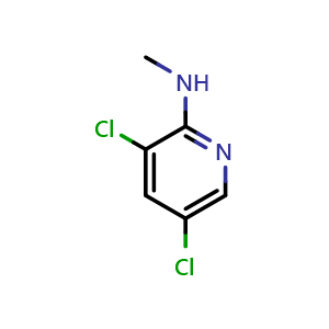 Chemical structure of 3,5-Dichloro-N-methyl-2-aminopyridine , CAS 4088-62-4, AChemBlock X192428