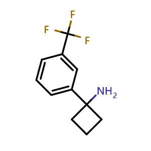 Chemical structure of 1-[3-(Trifluoromethyl)phenyl]cyclobutanamine , CAS 1094218-35-5, AChemBlock X192435