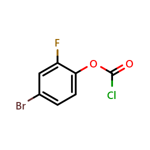 Chemical structure of 4-Bromo-2-fluorophenyl Chloroformate , CAS 1505703-48-9, AChemBlock X192443