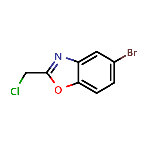 Chemical structure of 5-Bromo-2-(chloromethyl)benzoxazole , CAS 110704-48-8, AChemBlock X192444
