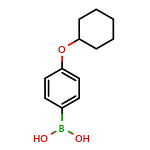 Chemical structure of 4-(Cyclohexyloxy)phenylboronic acid , CAS 570398-88-8, AChemBlock X192451