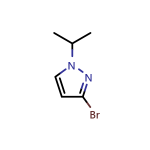 Chemical structure of 3-Bromo-1-isopropyl-1H-pyrazole , CAS 1354706-35-6, AChemBlock X192453