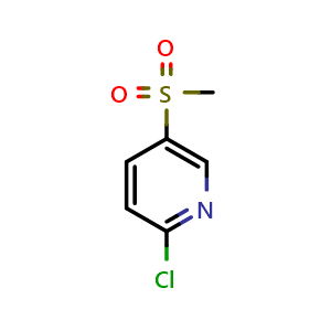 Chemical structure of 2-Chloro-5-(methylsulfonyl)pyridine , CAS 99903-01-2, AChemBlock X192460