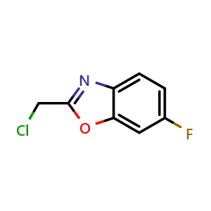 Chemical structure of 2-(Chloromethyl)-6-fluorobenzoxazole , CAS 143708-36-5, AChemBlock X192462