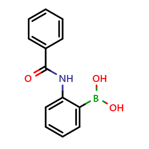 Chemical structure of 2-Benzamidophenylboronic acid , CAS 397843-76-4, AChemBlock X192489