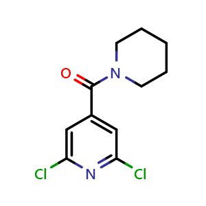 Chemical structure of 2,6-Dichloro-4-(piperidin-1-ylcarbonyl)pyridine , CAS 287196-80-9, AChemBlock X192500