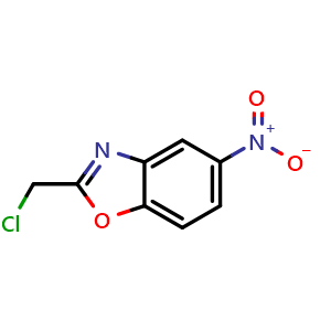 Chemical structure of 2-(Chloromethyl)-5-nitrobenzoxazole , CAS 119198-10-6, AChemBlock X192524