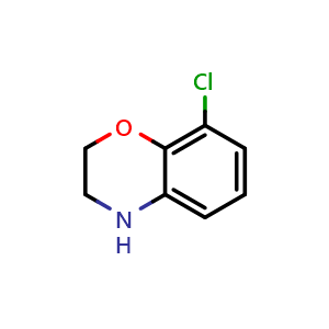 Chemical structure of 8-Chloro-3,4-dihydro-2H-1,4-benzoxazine , CAS 939759-05-4, AChemBlock X192527