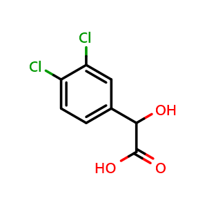 Chemical structure of 3,4-Dichloromandelic acid , CAS 56071-99-9, AChemBlock X192529