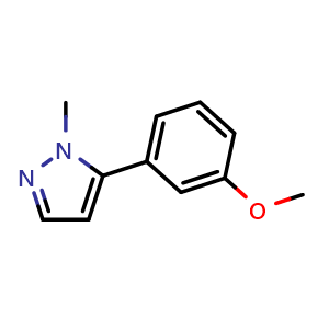 Chemical structure of 5-(3-Methoxyphenyl)-1-methylpyrazole , AChemBlock X192545