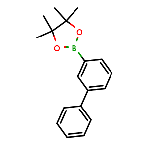 Chemical structure of 2-([1,1'-biphenyl]-3-yl)-4,4,5,5-tetramethyl-1,3,2-dioxaborolane , CAS 912844-88-3, AChemBlock X192548
