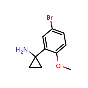 Chemical structure of 1-(5-Bromo-2-methoxyphenyl)cyclopropanamine , CAS 1314670-11-5, AChemBlock X192551