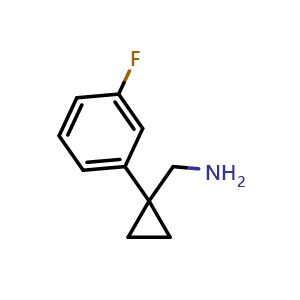 Chemical structure of 1-(3-Fluorophenyl)cyclopropanemethanamine , CAS 886365-90-8, AChemBlock X192557