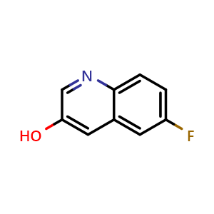 Chemical structure of 6-Fluoro-3-hydroxy-quinoline , CAS 1167056-03-2, AChemBlock X192559