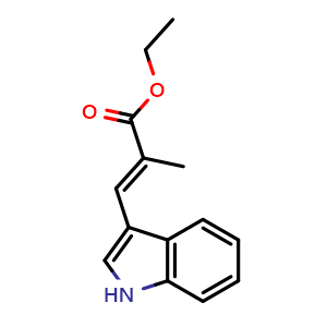 Chemical structure of Ethyl 3-(3-Indolyl)-2-methylacrylate , CAS 214541-54-5, AChemBlock X192568