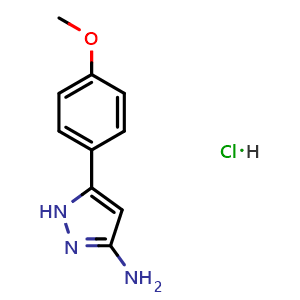 Chemical structure of 3-Amino-5-(4-methoxyphenyl)pyrazole hydrochloride , CAS 20737-63-7, AChemBlock X192586
