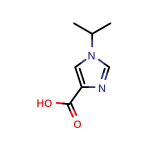 Chemical structure of 1-Isopropylimidazole-4-carboxylic acid , CAS 917364-12-6, AChemBlock X192608