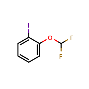 Chemical structure of 2-(Difluoromethoxy)iodobenzene , CAS 920981-12-0, AChemBlock X192614