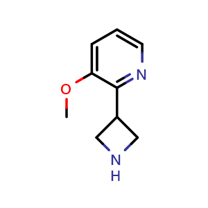 Chemical structure of 2-(3-Azetidinyl)-3-methoxypyridine , CAS 1260829-32-0, AChemBlock X192619