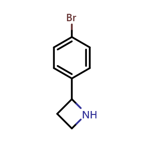 Chemical structure of 2-(4-Bromophenyl)azetidine , CAS 1270542-80-7, AChemBlock X192627