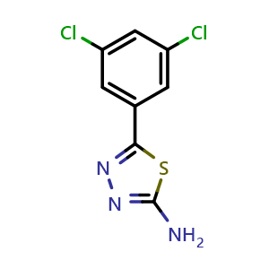 Chemical structure of 5-(3,5-dichlorophenyl)-1,3,4-thiadiazol-2-amine , CAS 70057-64-6, AChemBlock X192633