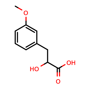 Chemical structure of 2-hydroxy-3-(3-methoxyphenyl)propanoic acid , CAS 1181574-73-1, AChemBlock X192654