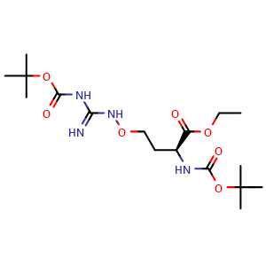 Chemical structure of Ethyl (S)-4-[(3-Boc-guanidino)oxy]-2-(Boc-amino)butanoate , CAS 219511-68-9, AChemBlock X192672