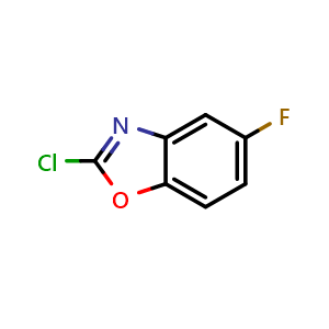 Chemical structure of 2-Chloro-5-fluorobenzoxazole , CAS 135533-78-7, AChemBlock X192675