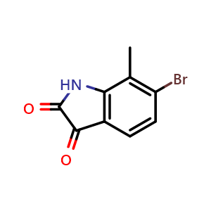 Chemical structure of 6-Bromo-7-methylisatin , CAS 129833-54-1, AChemBlock X192691