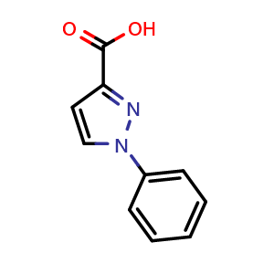 Chemical structure of 1-Phenylpyrazole-3-carboxylic acid , CAS 4747-46-0, AChemBlock X192692