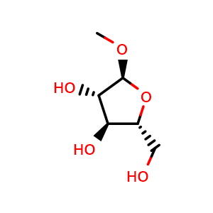 Chemical structure of Methyl alpha-D-arabinofuranoside , CAS 56607-40-0, AChemBlock X192700