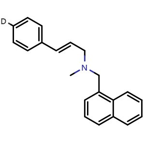 Chemical structure of 3-(Phenyl-4-D)-N-methyl-N-(1-naphthylmethyl)-2-propen-1-amine , AChemBlock X192702