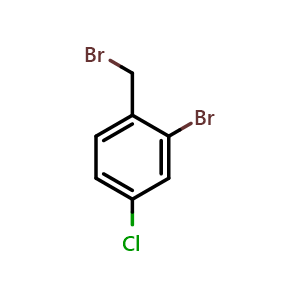 Chemical structure of 2-Bromo-4-chlorobenzyl Bromide , CAS 33924-45-7, AChemBlock X192715