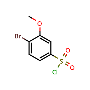 Chemical structure of 4-Bromo-3-methoxybenzene-1-sulfonyl chloride , CAS 1215295-91-2, AChemBlock X192717